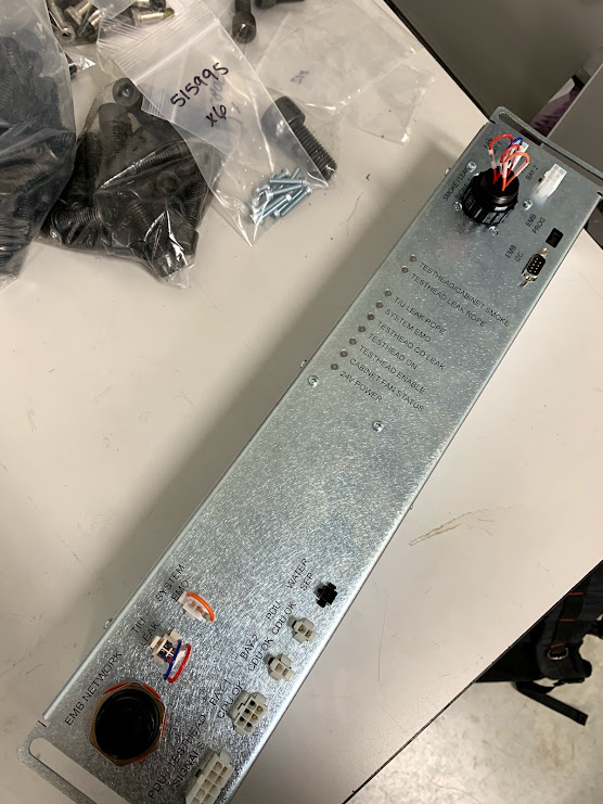 Electrical fixture assembly — connector panel with hardware kit