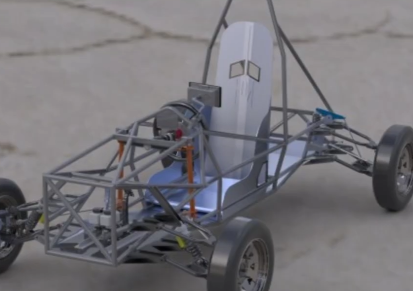 Solar car mechanical concept render