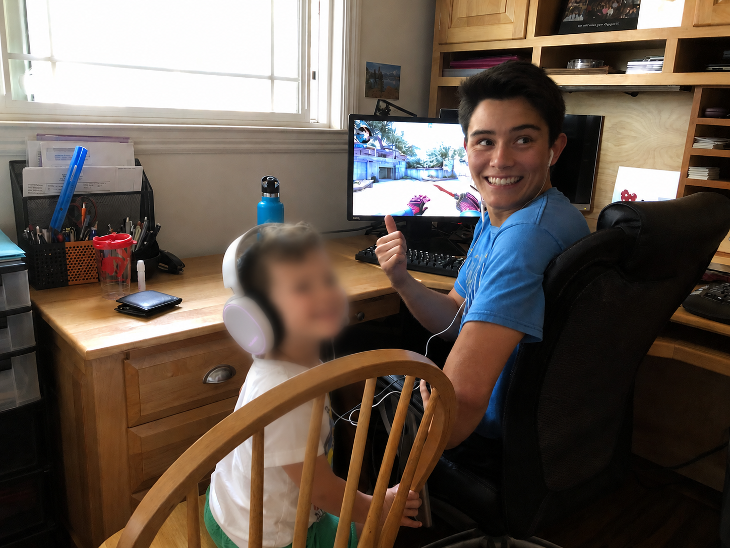 Little cousin and I playing Counter-Strike together, August 2018